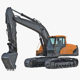 Tracked Excavator Generic 3D Model